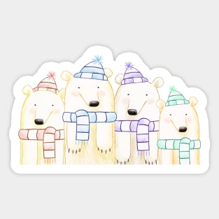 It's A Family of Bear - Bobble Hat Bears Sticker